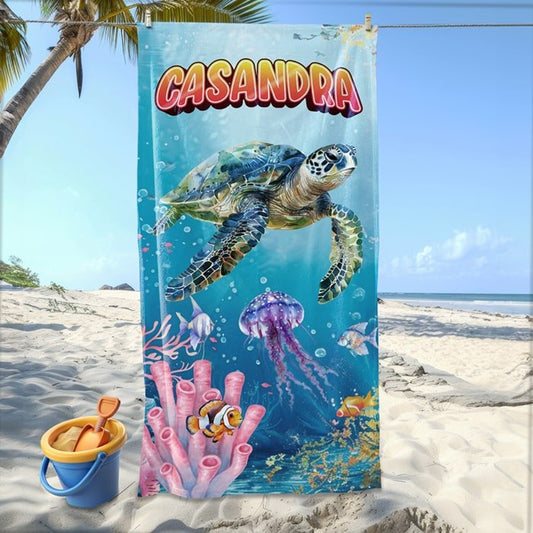 Sea Turtle Beach Towel 2 - Beach Coast Designs
