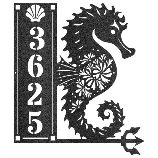 Seahorse Sign 4 Numbers - Beach Coast Designs
